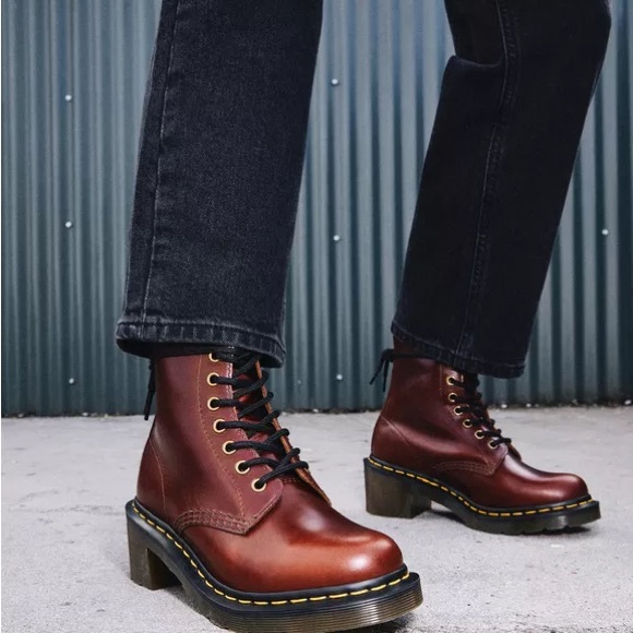 Dr. Martens Brown Leather Clemency Boots 10 - Picture 10 of 12